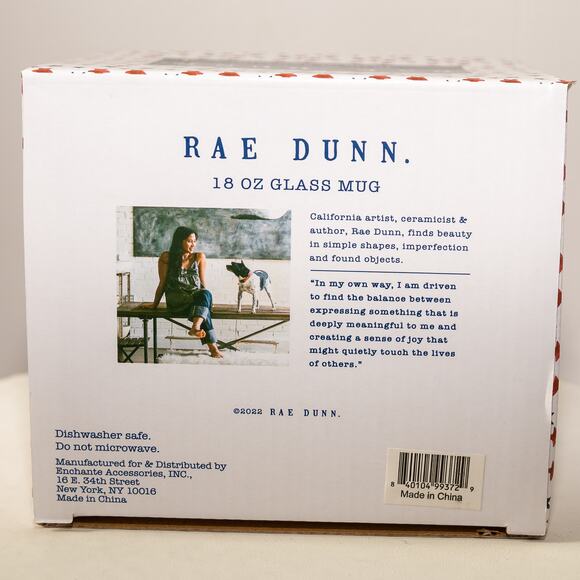 RAE DUNN Proud American Clear Glass Coffee Tea Mug Patriotic Americana USA - Picture 6 of 6